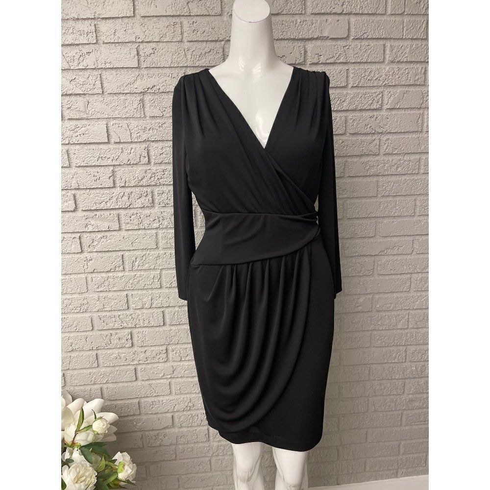 Seamline Cynthia Steffe Black Ruched Dress Size 6 NWT